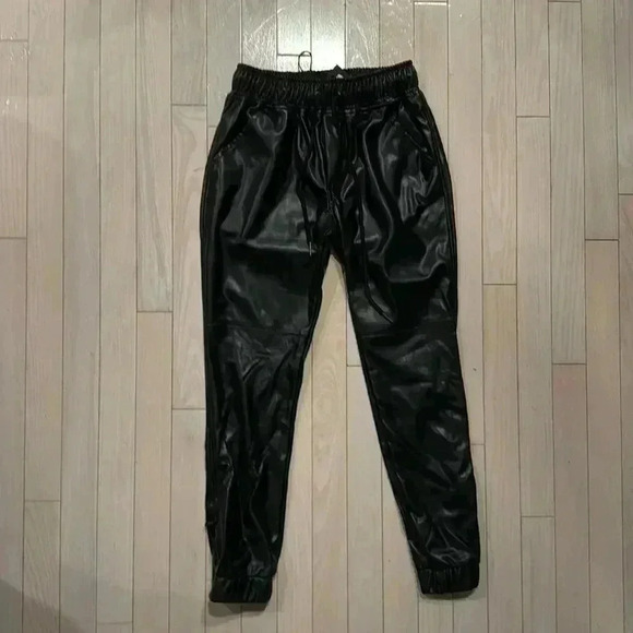 brooklyn karma Pants - NEW Brooklyn Karma Faux leather Joggers